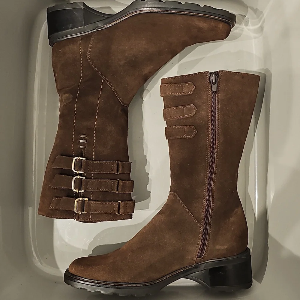 AQUATALIA brown suede leather calf boots SZ 7.5